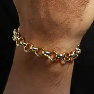 10mm Gold Belcher Bracelet Classic 9 Inches