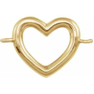 14K Yellow Gold Heart Charm Link