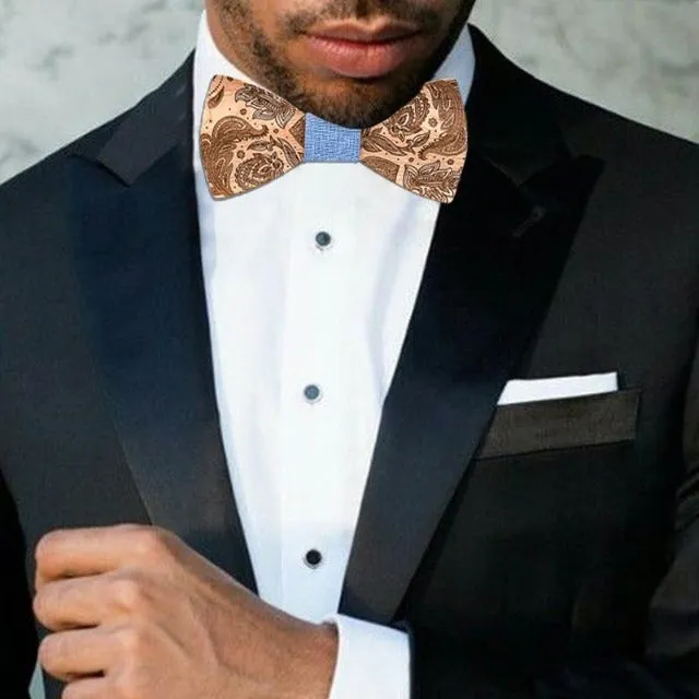 3D Paisley Wooden Bow Tie Set (6 Styles)