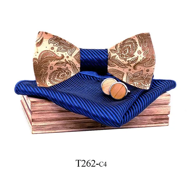 3D Paisley Wooden Bow Tie Set (6 Styles)