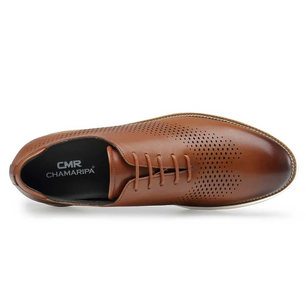 7CM / 2.76 Inches CMR CHAMARIPA Elevator Oxfords for Men - Discreet Lift Dress Shoes