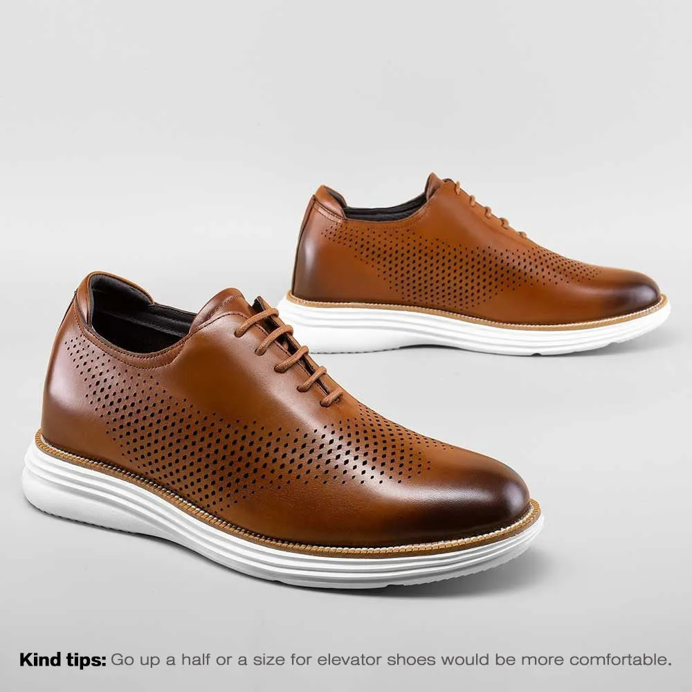 7CM / 2.76 Inches CMR CHAMARIPA Elevator Oxfords for Men - Discreet Lift Dress Shoes