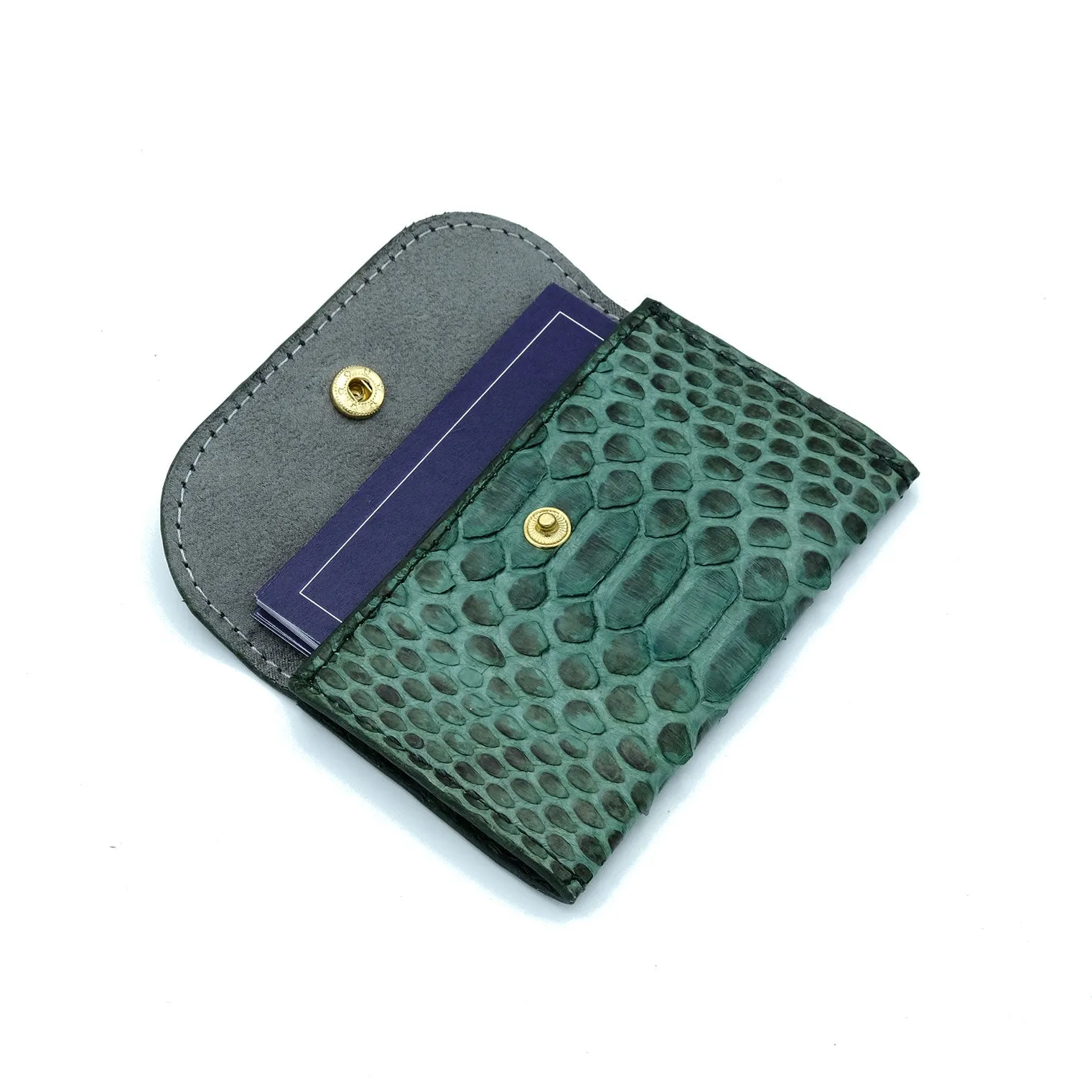 Agra Green Motif Button Cardholder