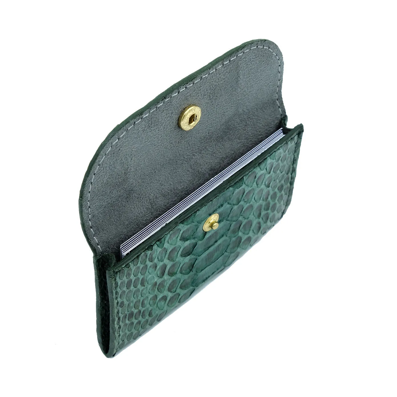 Agra Green Motif Button Cardholder