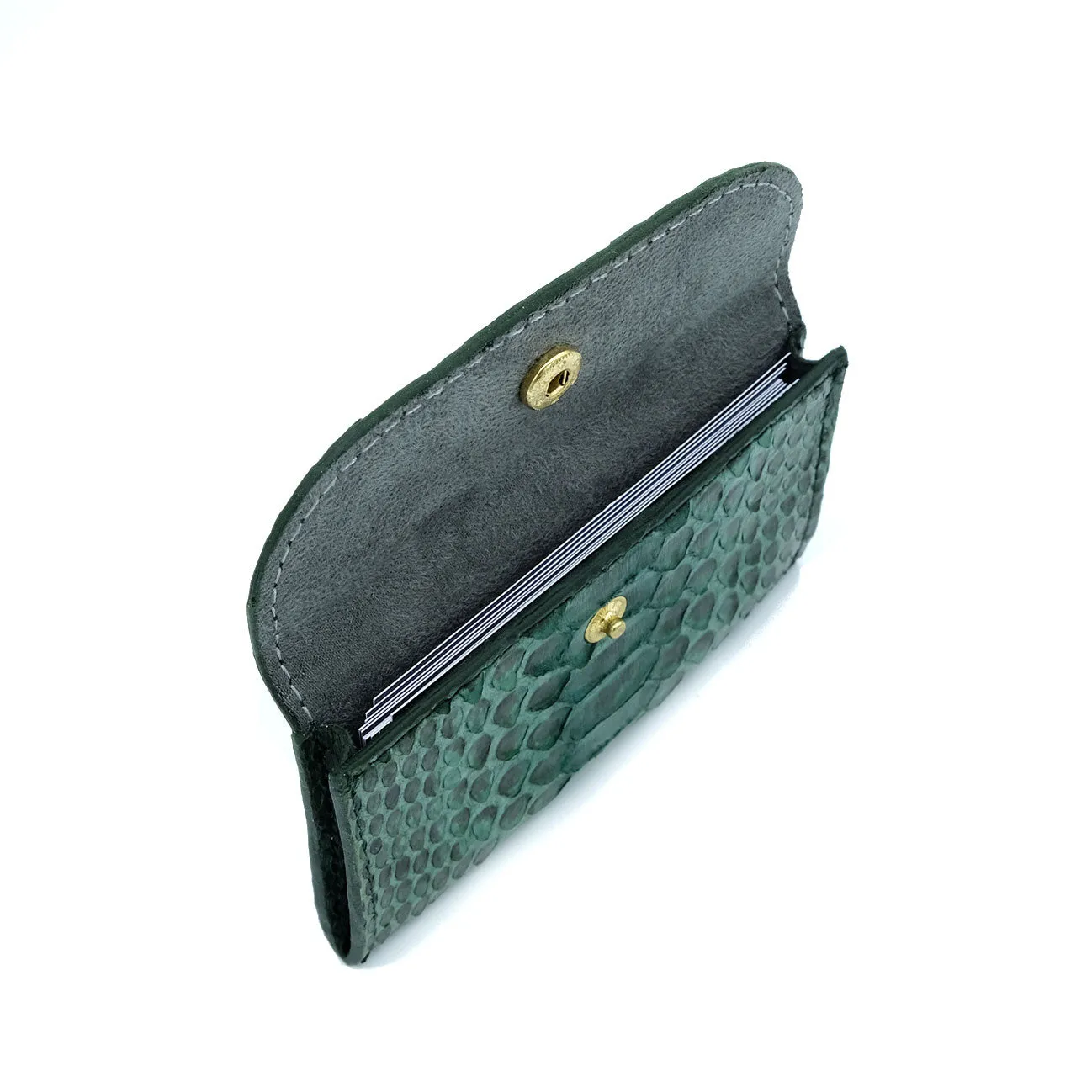 Agra Green Motif Button Cardholder