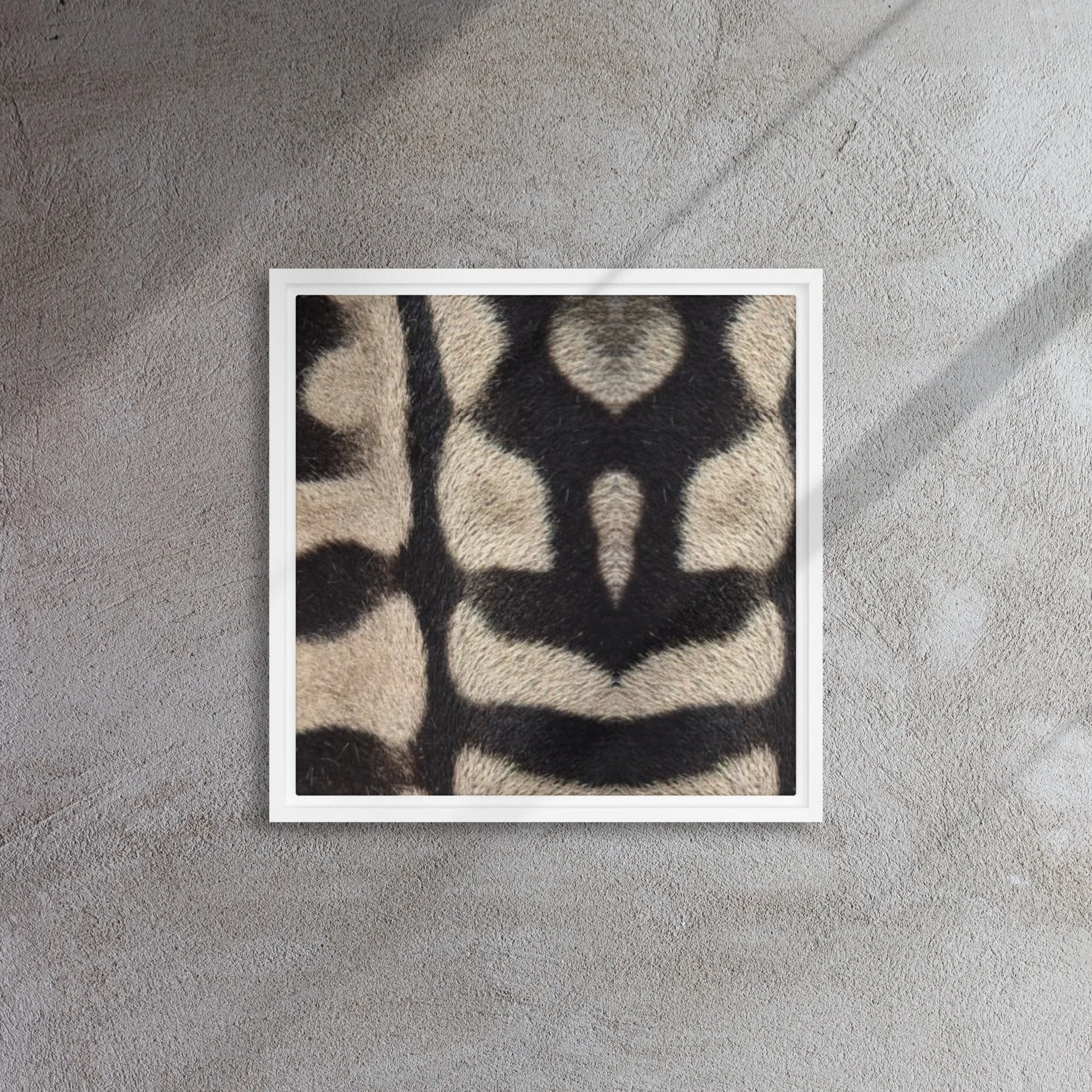 Beige Zebra Artwork Framed Canvas Print
