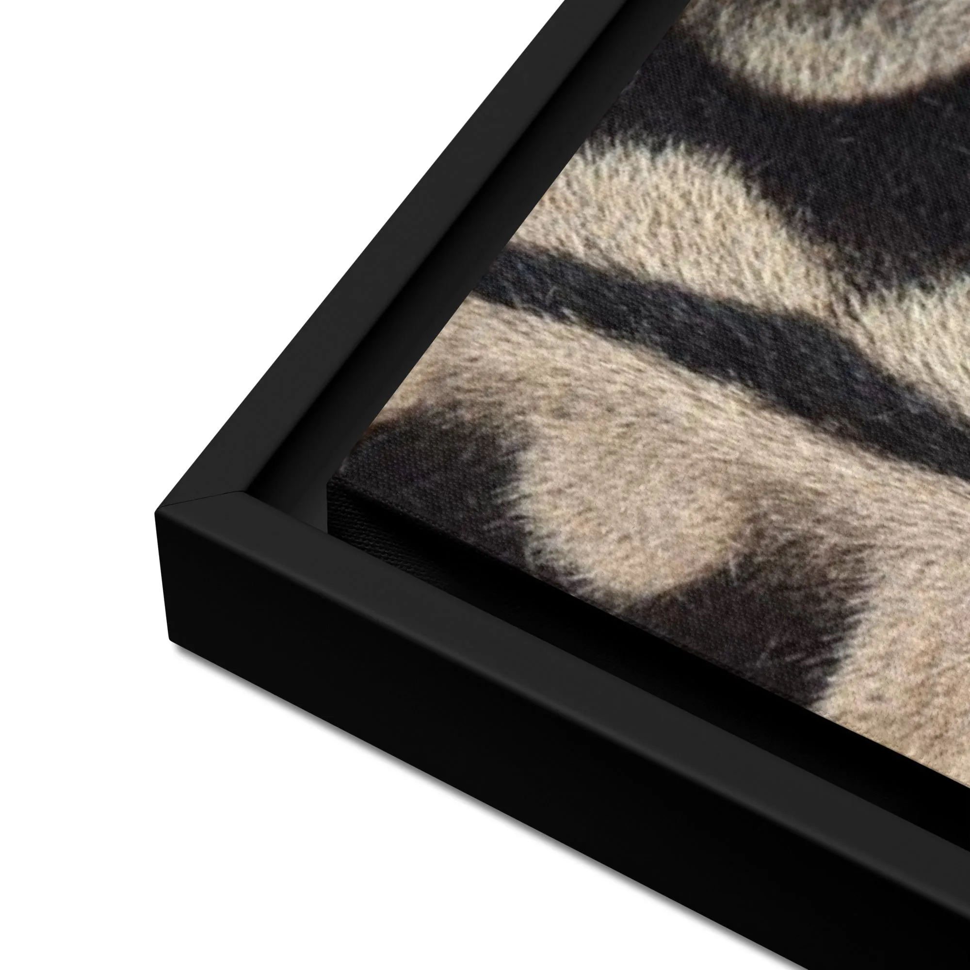 Beige Zebra Artwork Framed Canvas Print