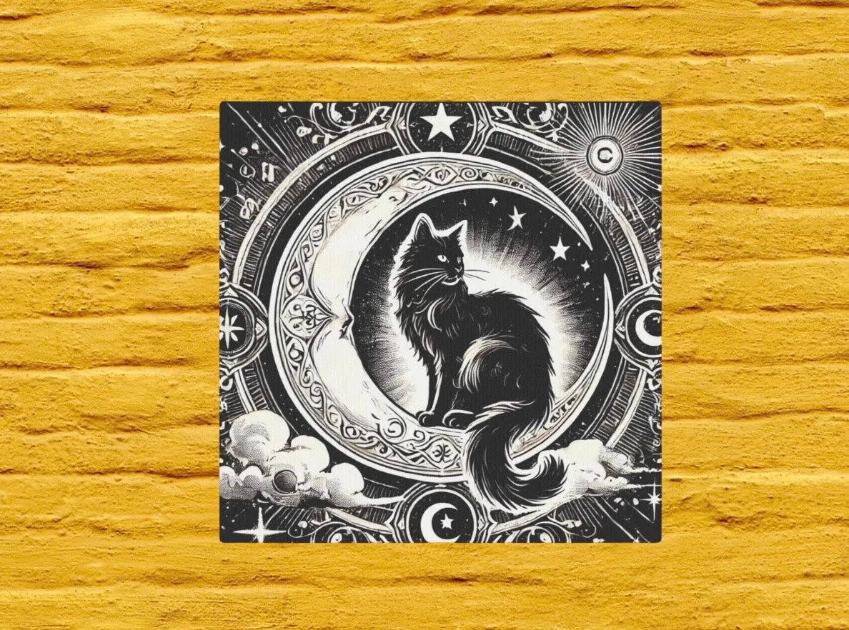 Black Cat Moon Tarot - Wall Art Decor 8x8