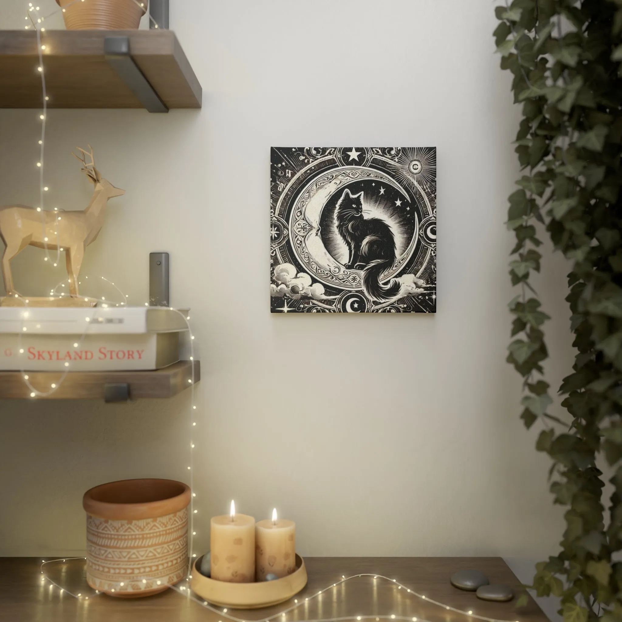Black Cat Moon Tarot - Wall Art Decor 8x8