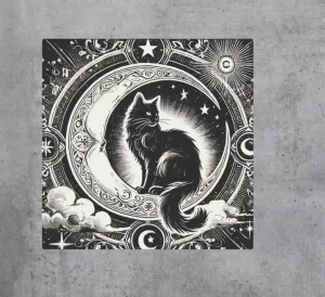Black Cat Moon Tarot - Wall Art Decor 8x8