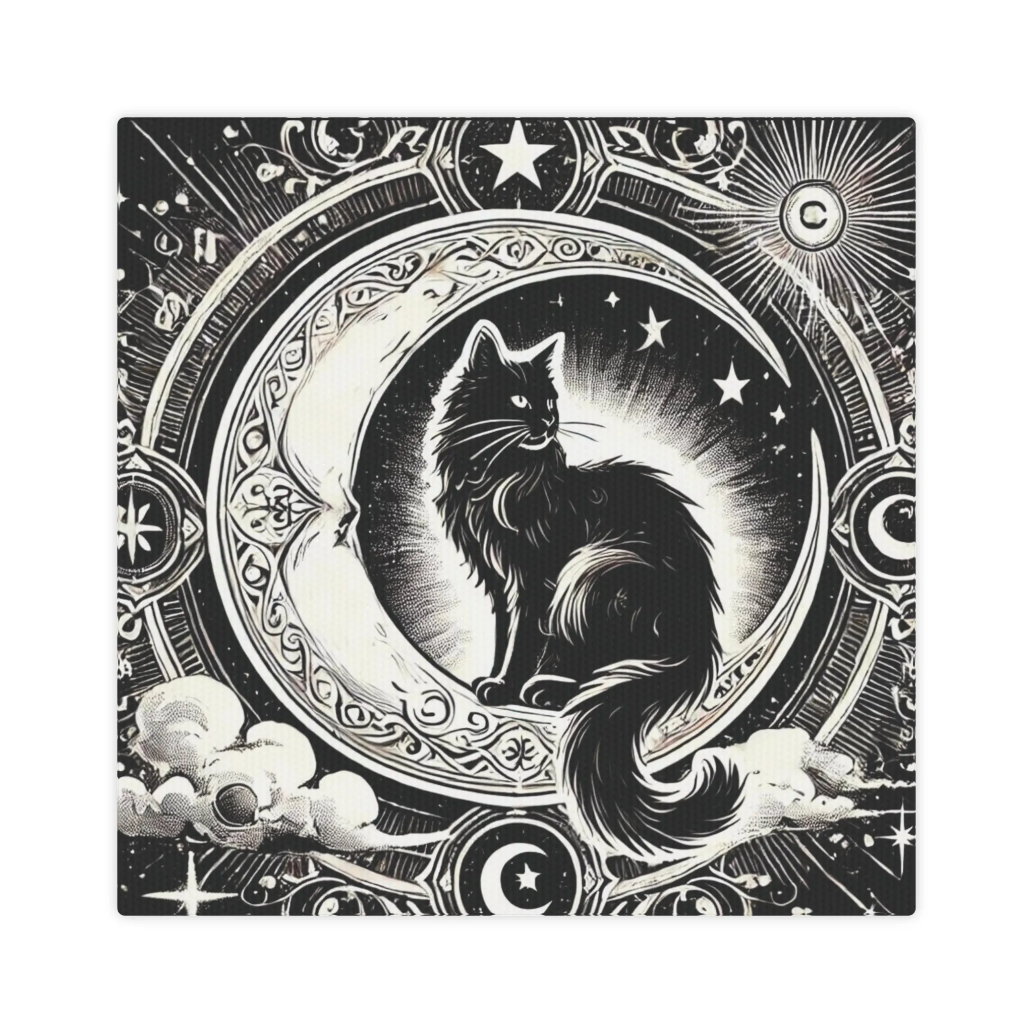 Black Cat Moon Tarot - Wall Art Decor 8x8