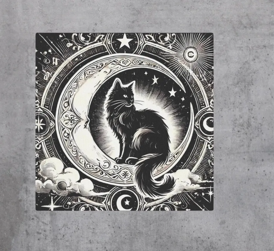 Black Cat Moon Tarot - Wall Art Decor 8x8