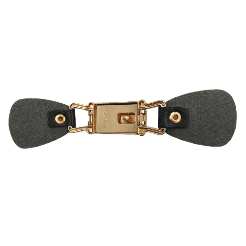 Black PU Twisted Lock Snap Belt Buckle
