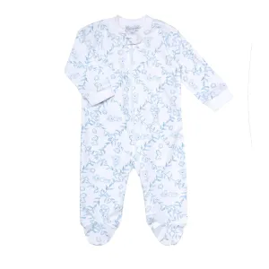 Blue Bears Trellis Zippered Footie