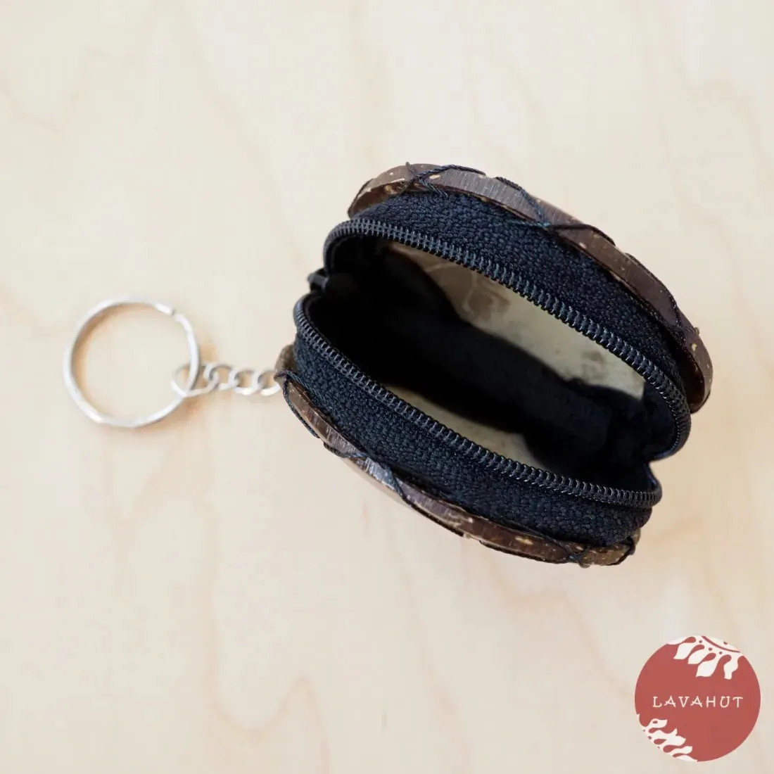 Blue Hibiscus Coconut Coin Purse   Keychain