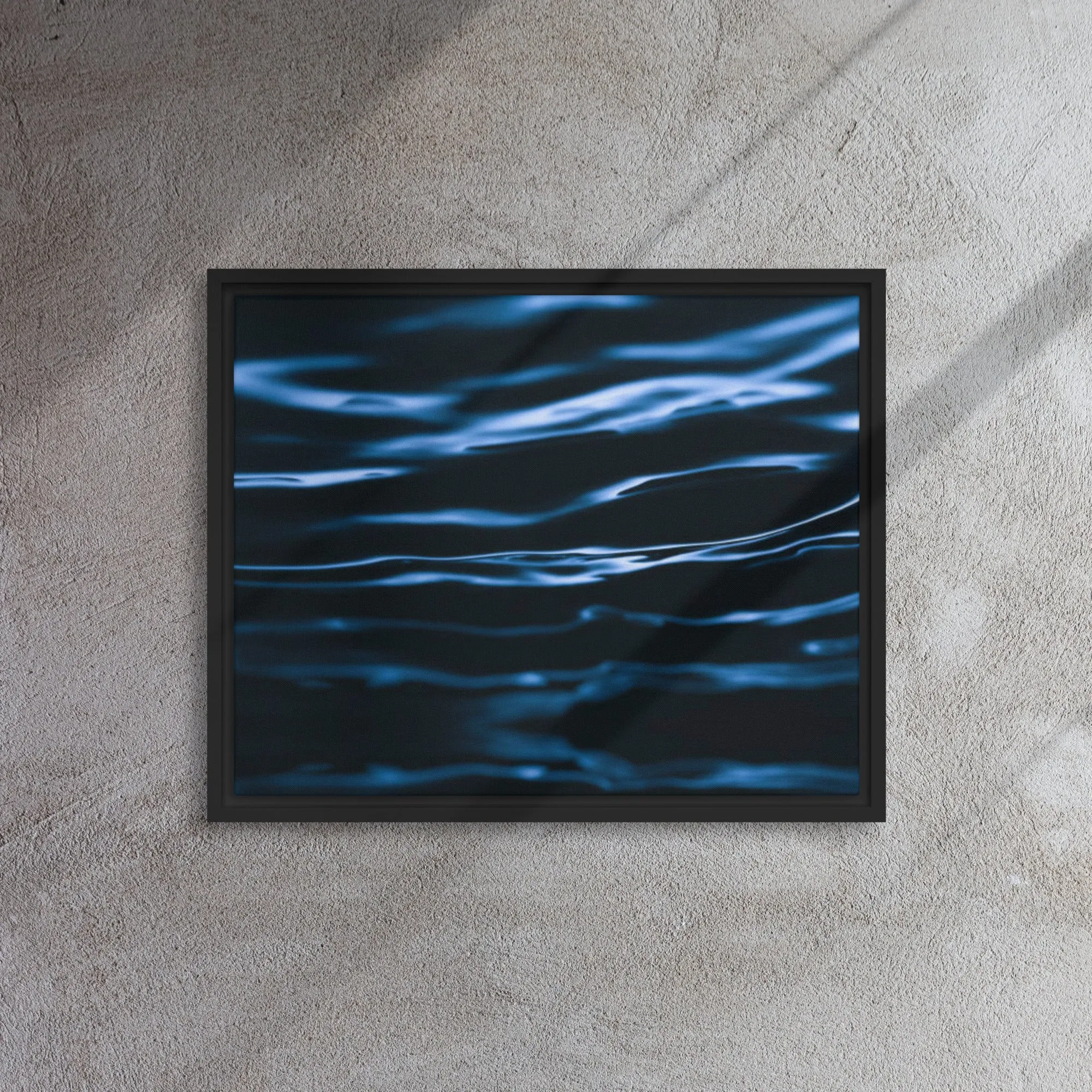 Blue Waves Framed Canvas Print