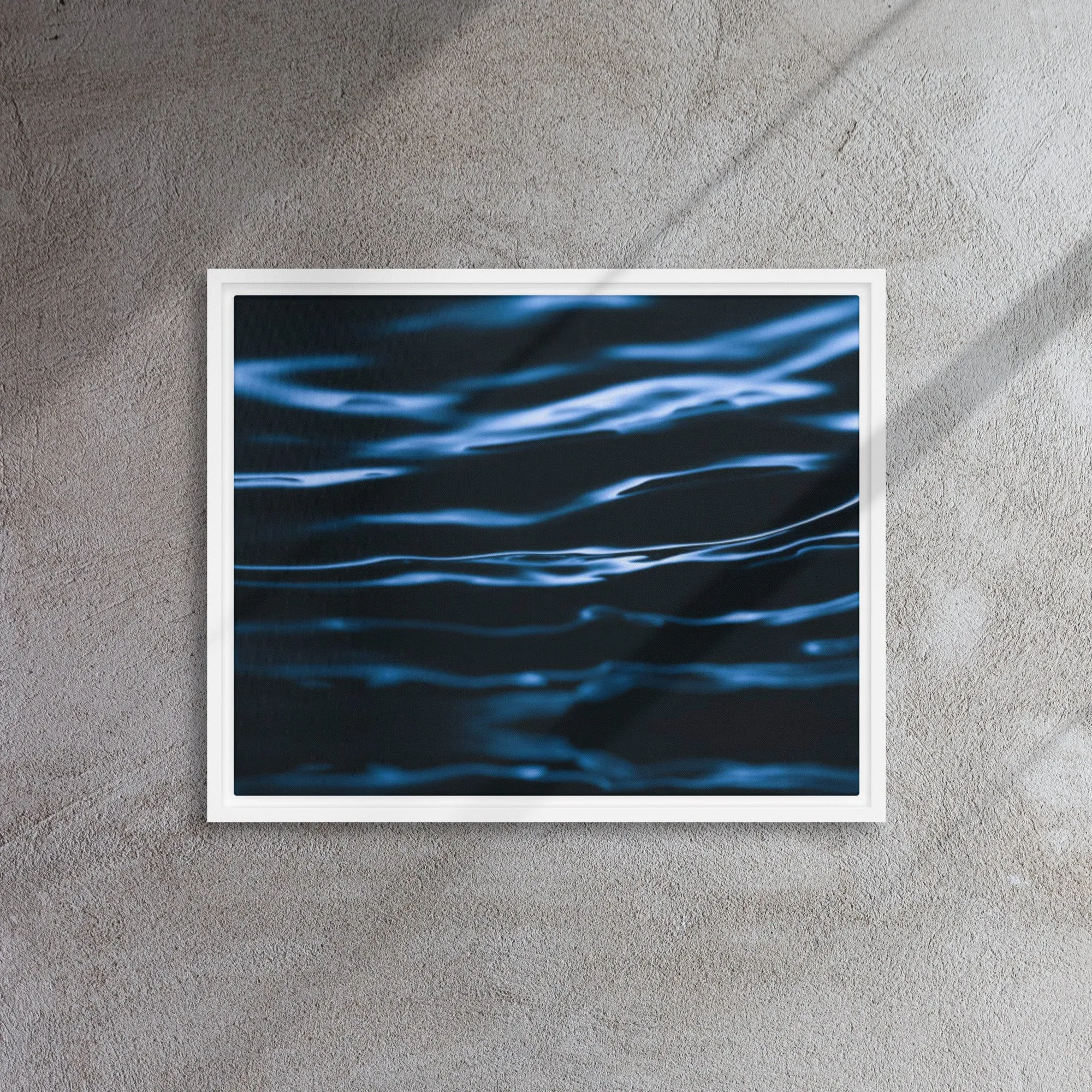 Blue Waves Framed Canvas Print