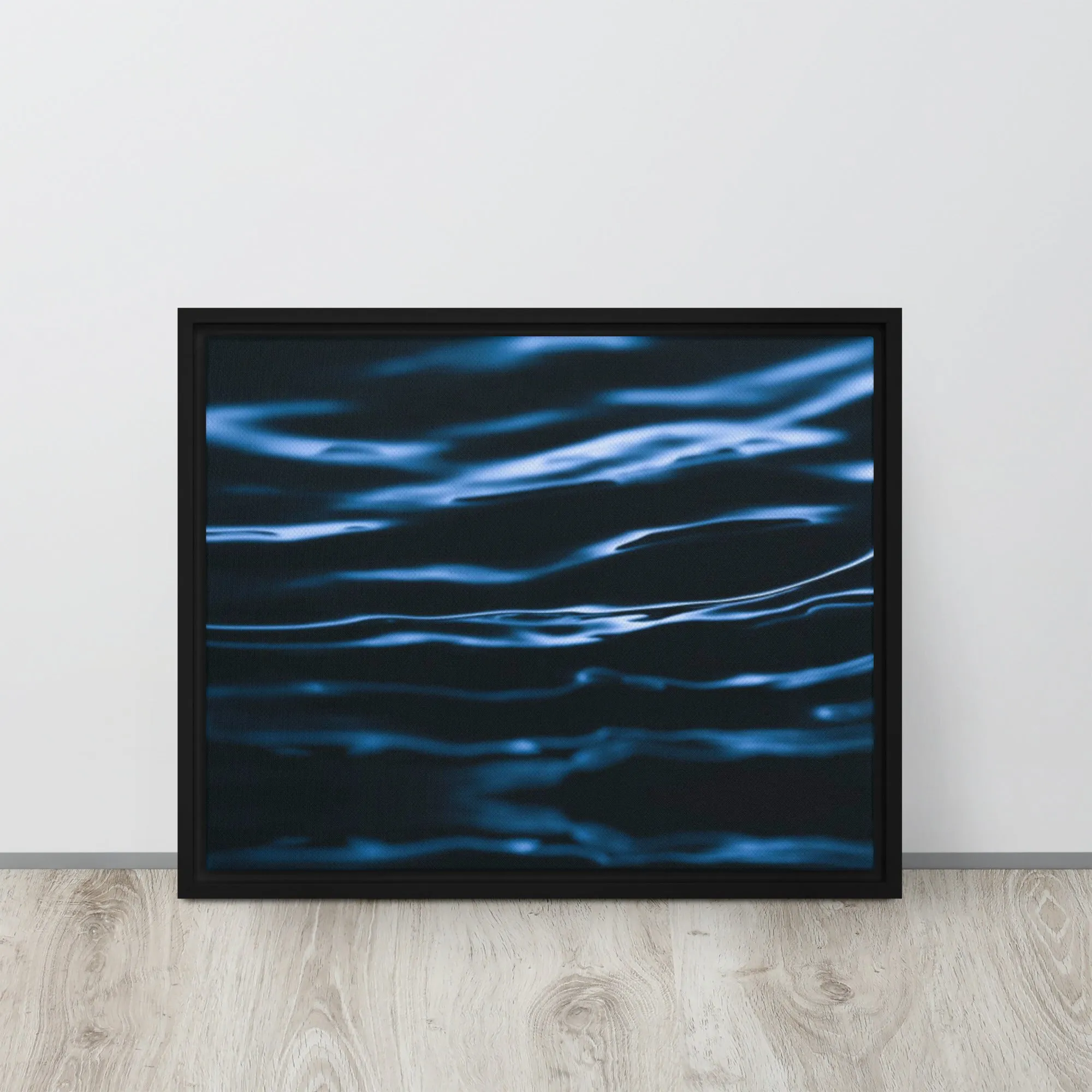 Blue Waves Framed Canvas Print