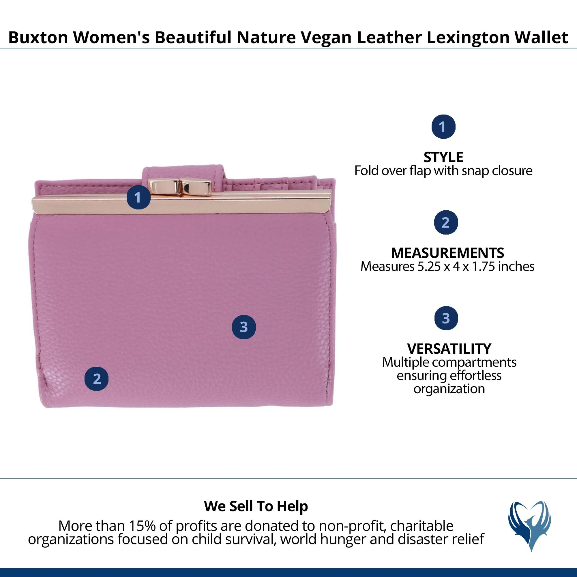 Buxton Women's Beautiful Vegan Leather Lexington Wallet