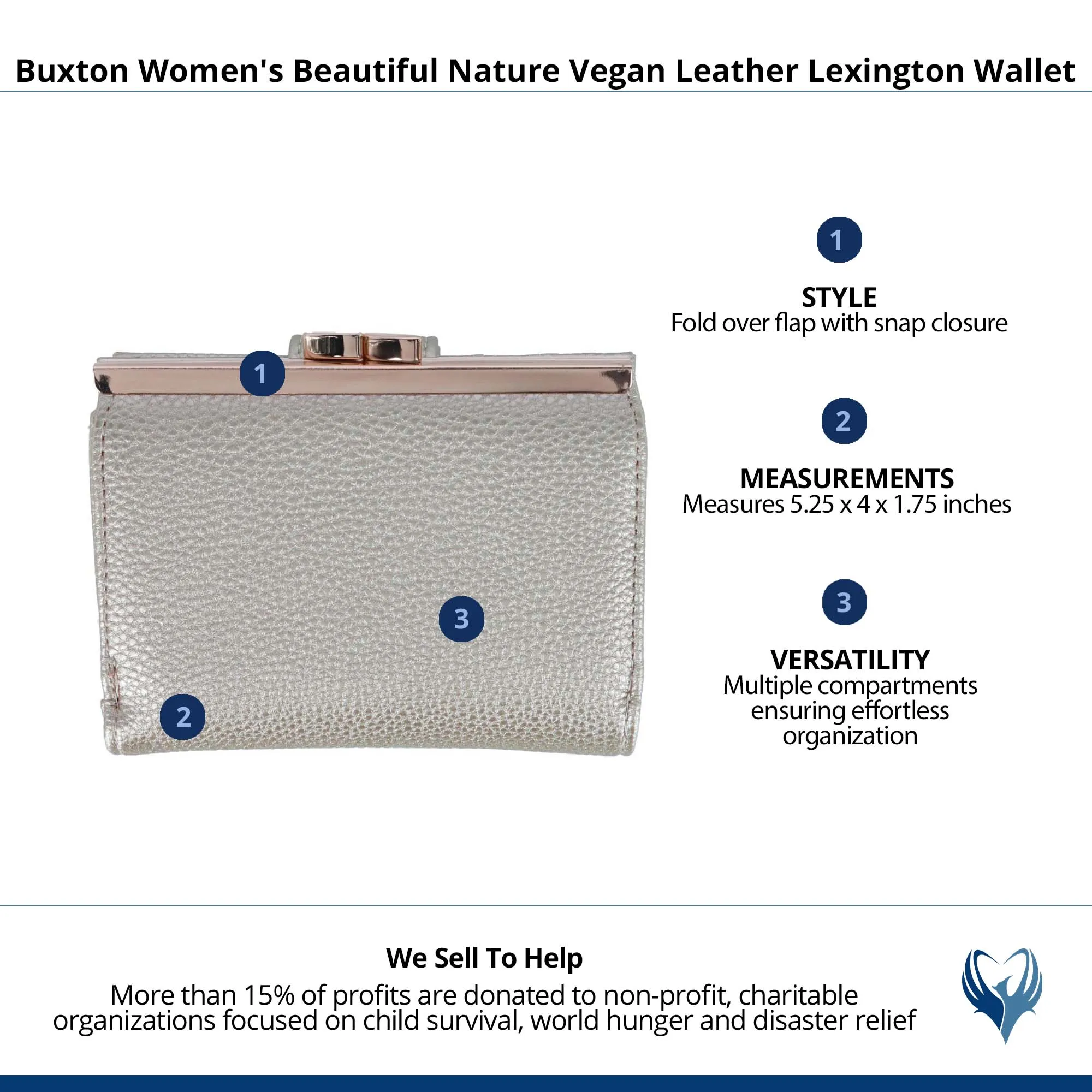 Buxton Women's Beautiful Vegan Leather Lexington Wallet