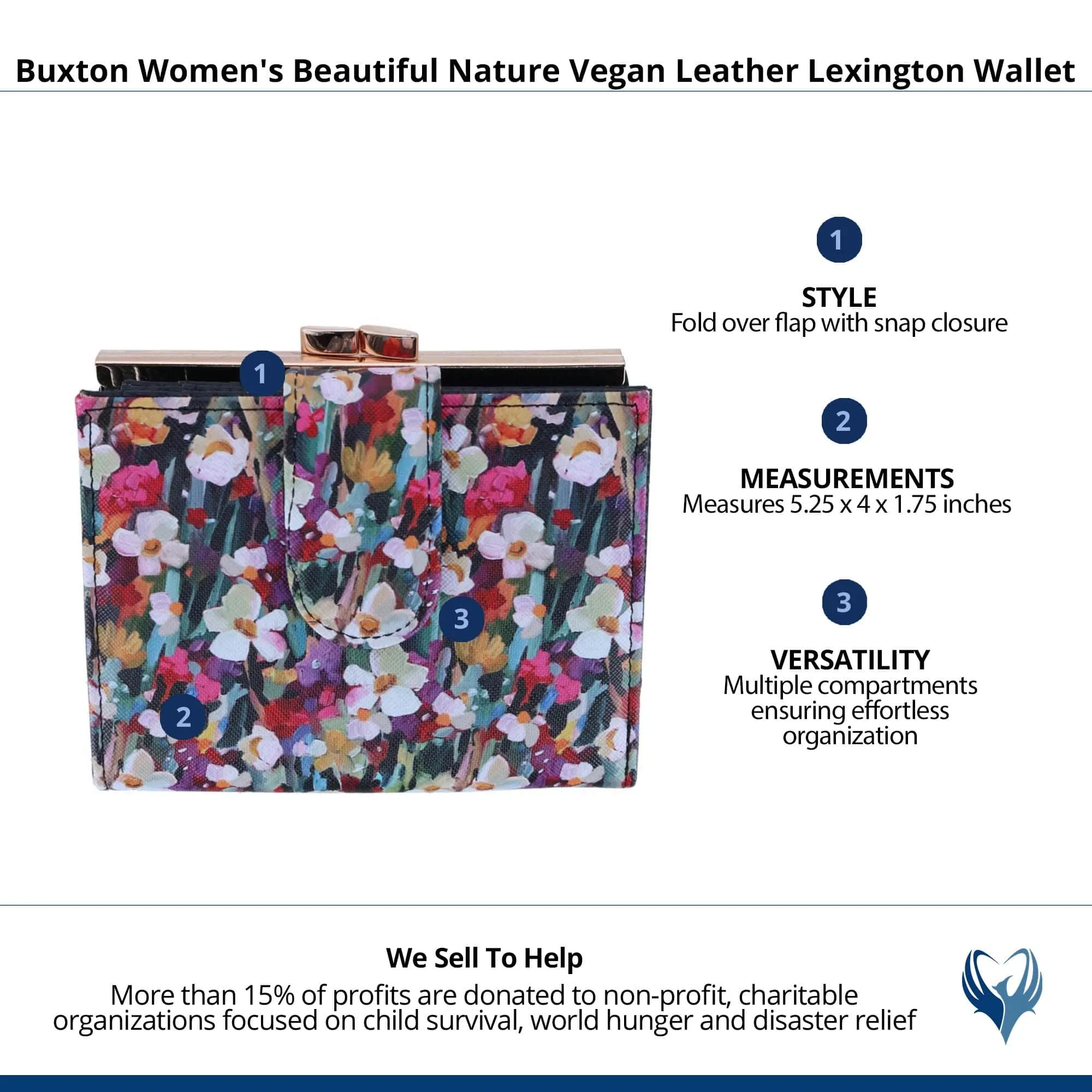 Buxton Women's Beautiful Vegan Leather Lexington Wallet