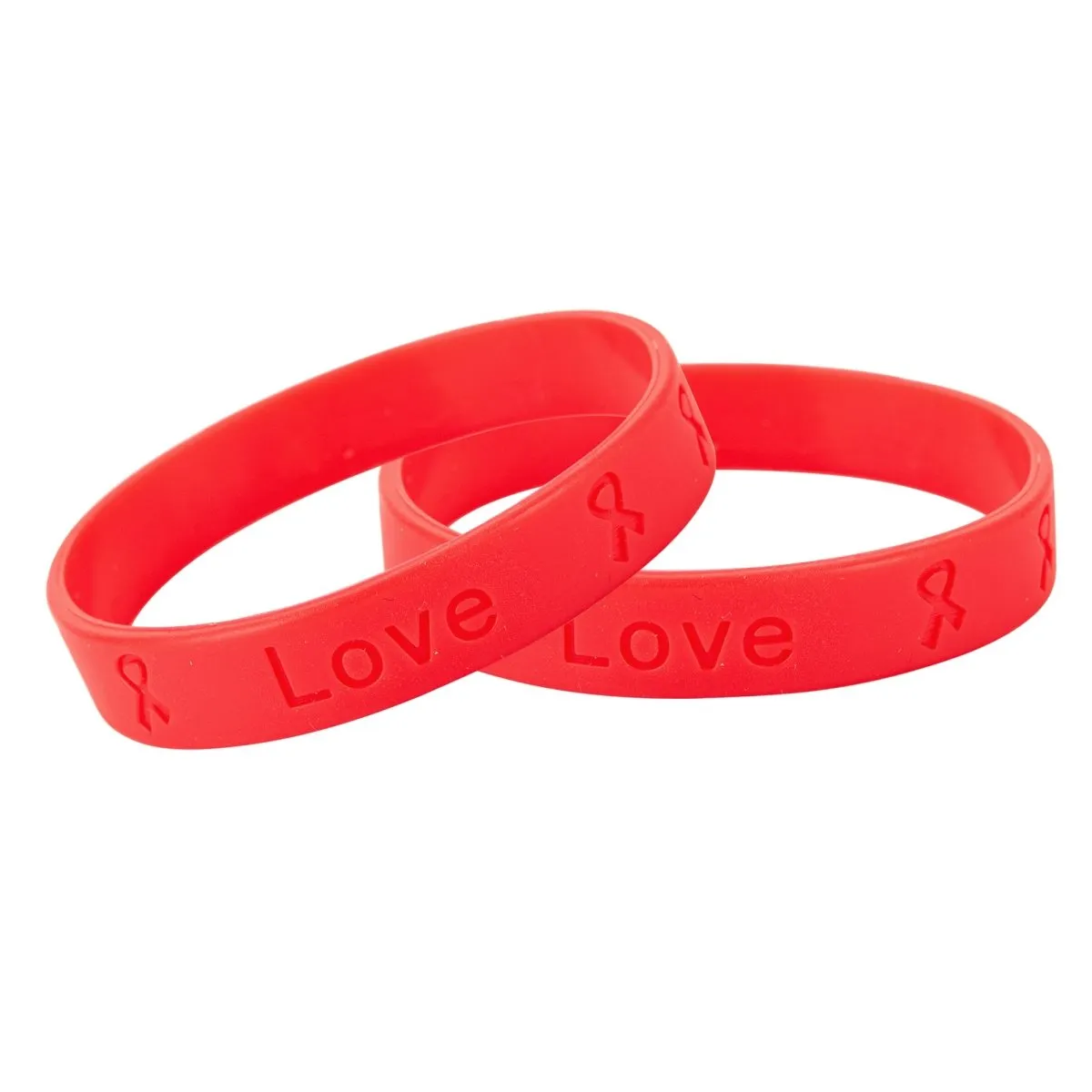 Cardiovascular Disease Red Awareness Silicone Bracelet Wristbands