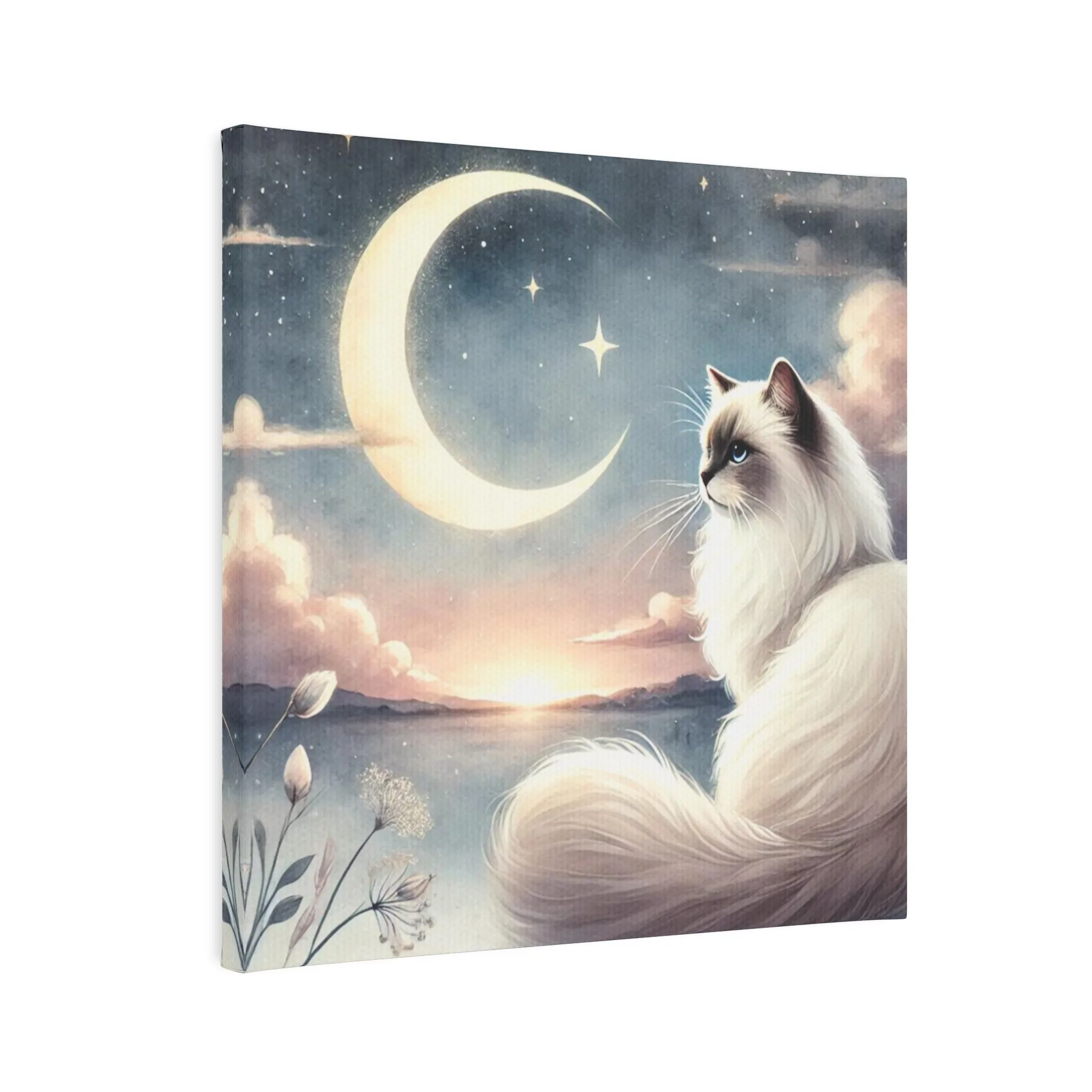 Celestial Moon - Cat Lover Ragdoll - Wall Art Decor 8x8