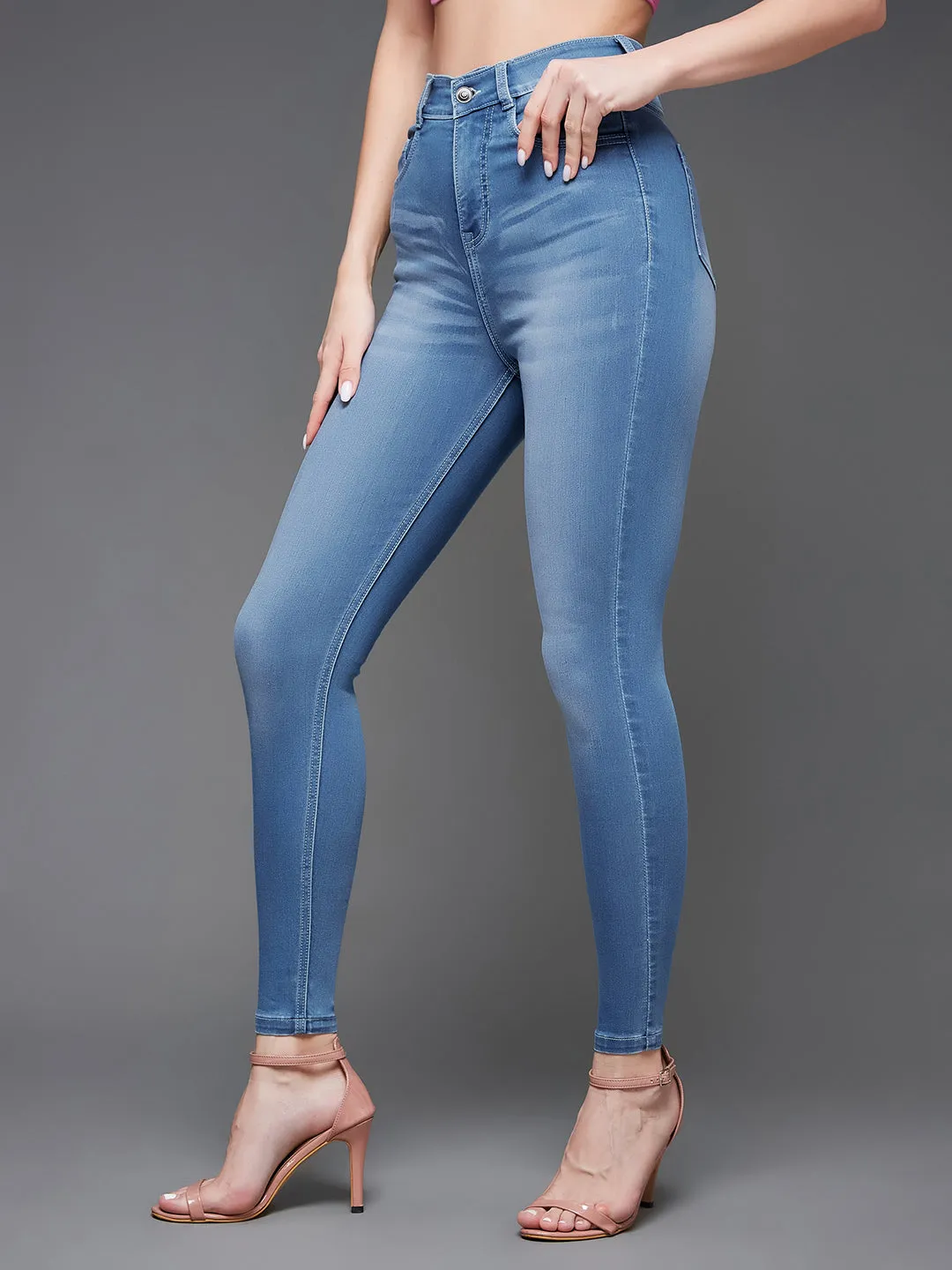 CHASEsupport™ Light Blue Super Skinny High Rise Stretchable Denim Jeans