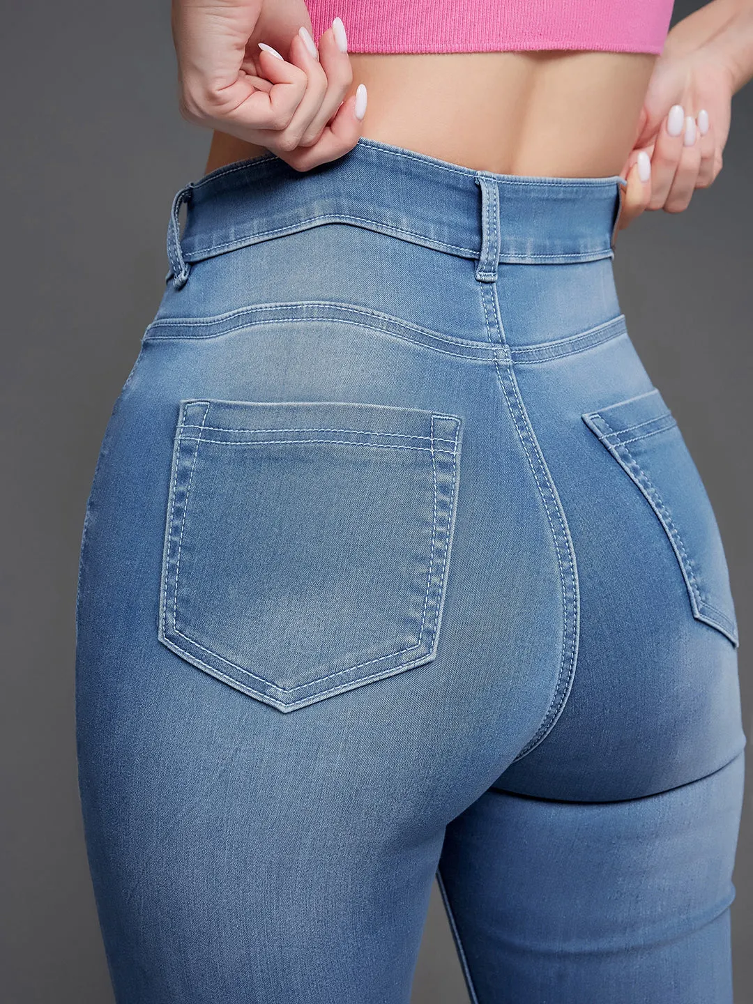CHASEsupport™ Light Blue Super Skinny High Rise Stretchable Denim Jeans