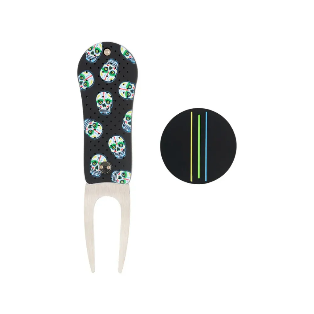 CMC Design Sugar Skull Divot Tool and Ball Marker Set