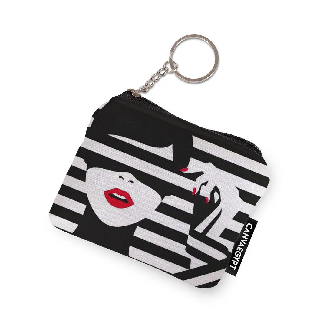 Coin Pocket Black And White Girl