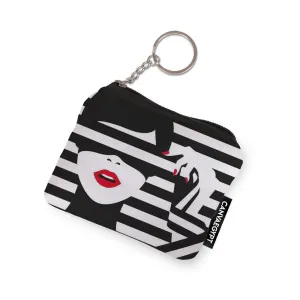 Coin Pocket Black And White Girl