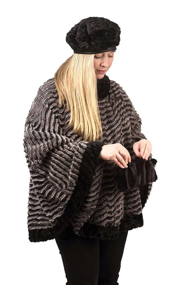 Coin Purse & Cosmetic Bag - Minky Faux Fur in Black