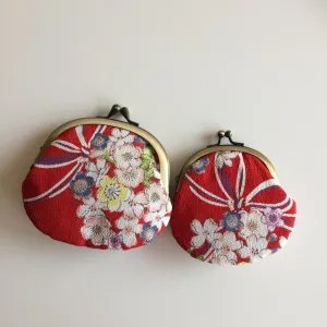 Coin Purse (Gamaguchi)—SAKURA PATTERN—RED