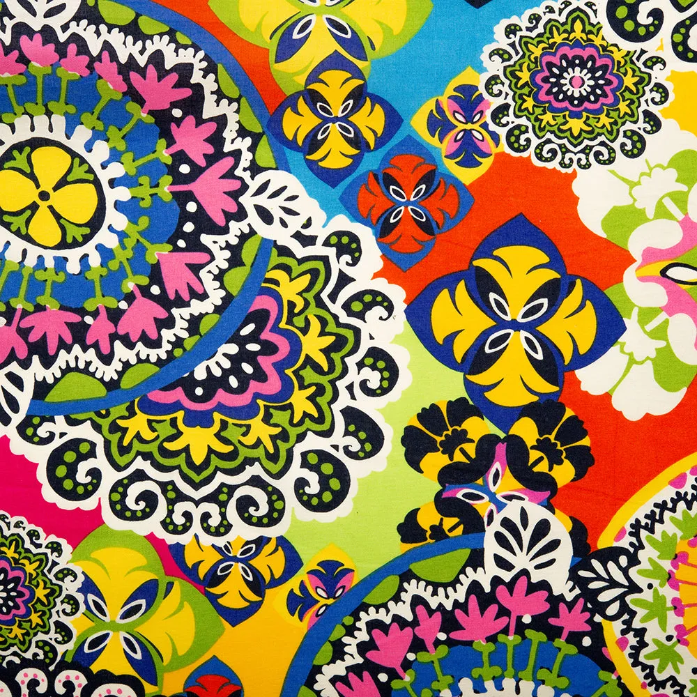 COLLECTOR'S Cotton prints - Geometric floral - Multicolour (10 meters)