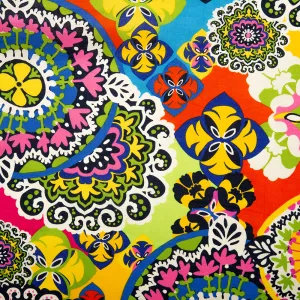 COLLECTOR'S Cotton prints - Geometric floral - Multicolour (10 meters)
