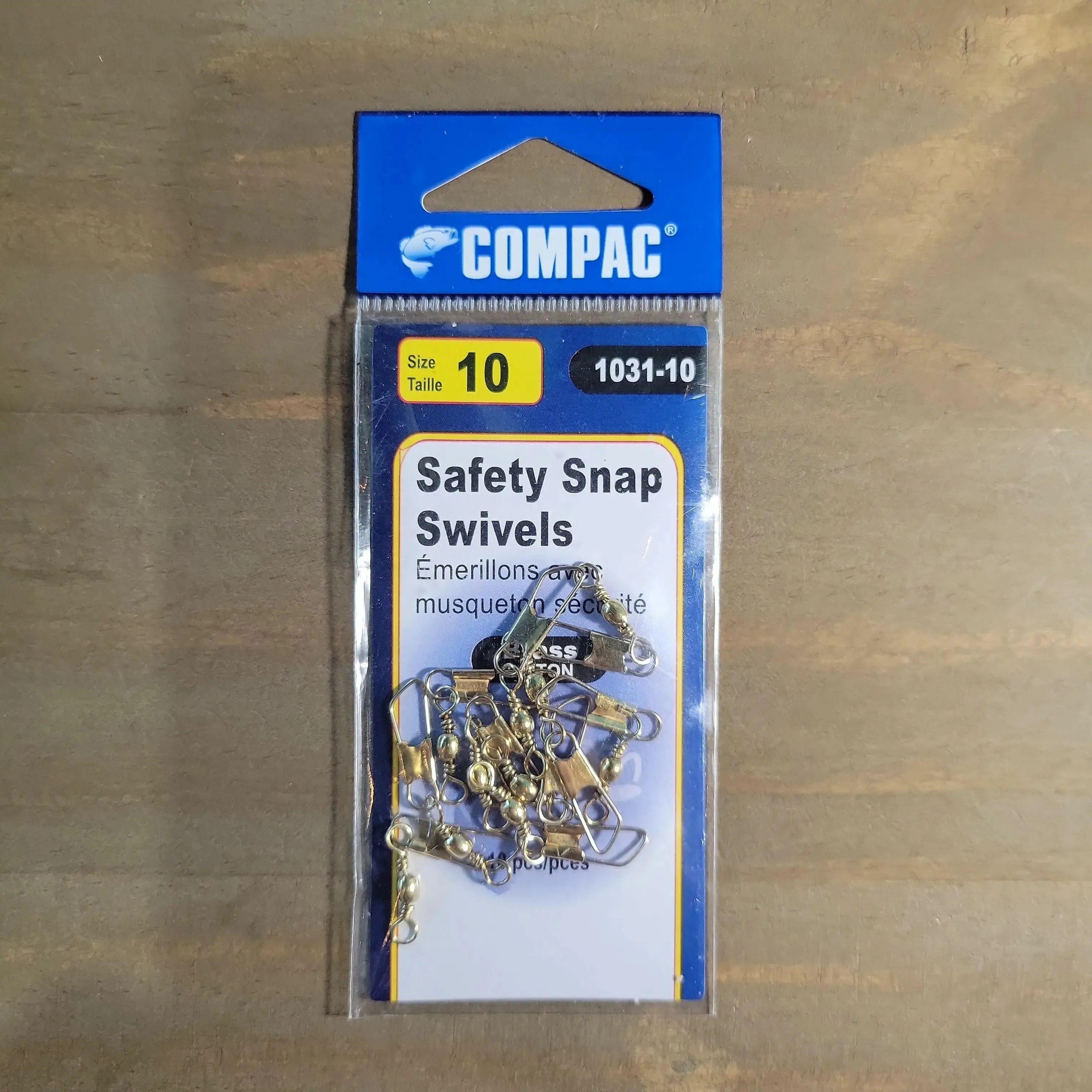 COMPAC Safety Snap Swivel Brass #10 10pack