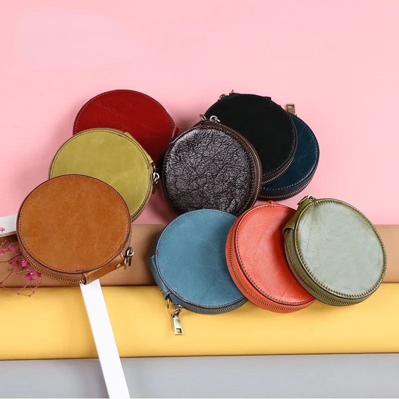 Cute Round Leather Changes Wallets K058