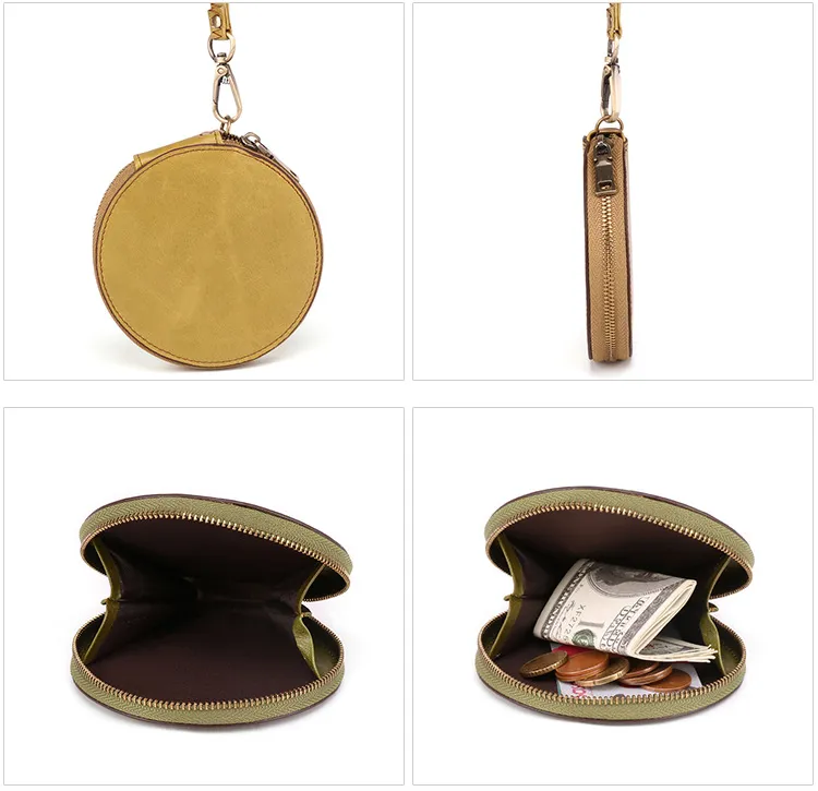 Cute Round Leather Changes Wallets K058