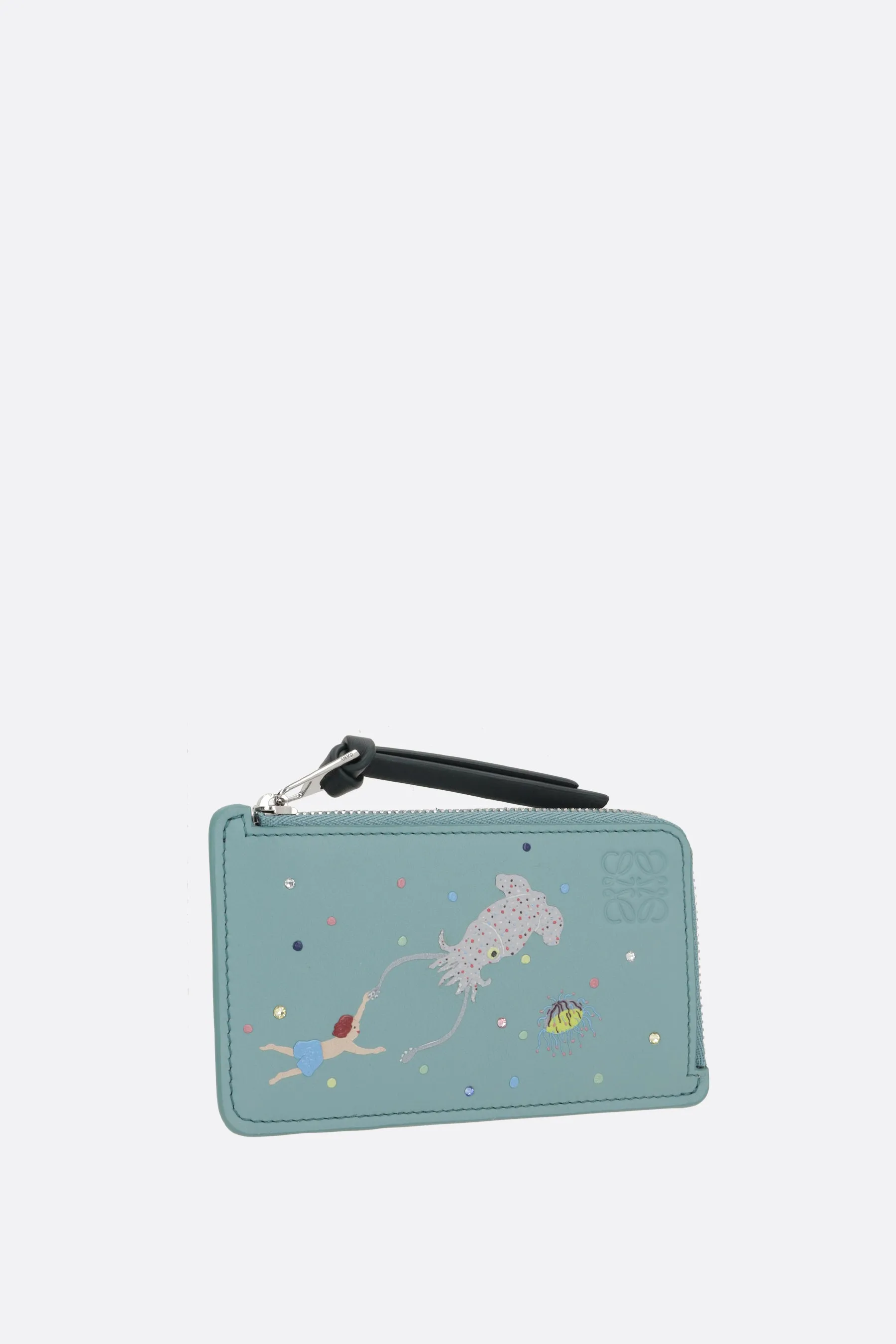 Deep Sea nappa zipped card case