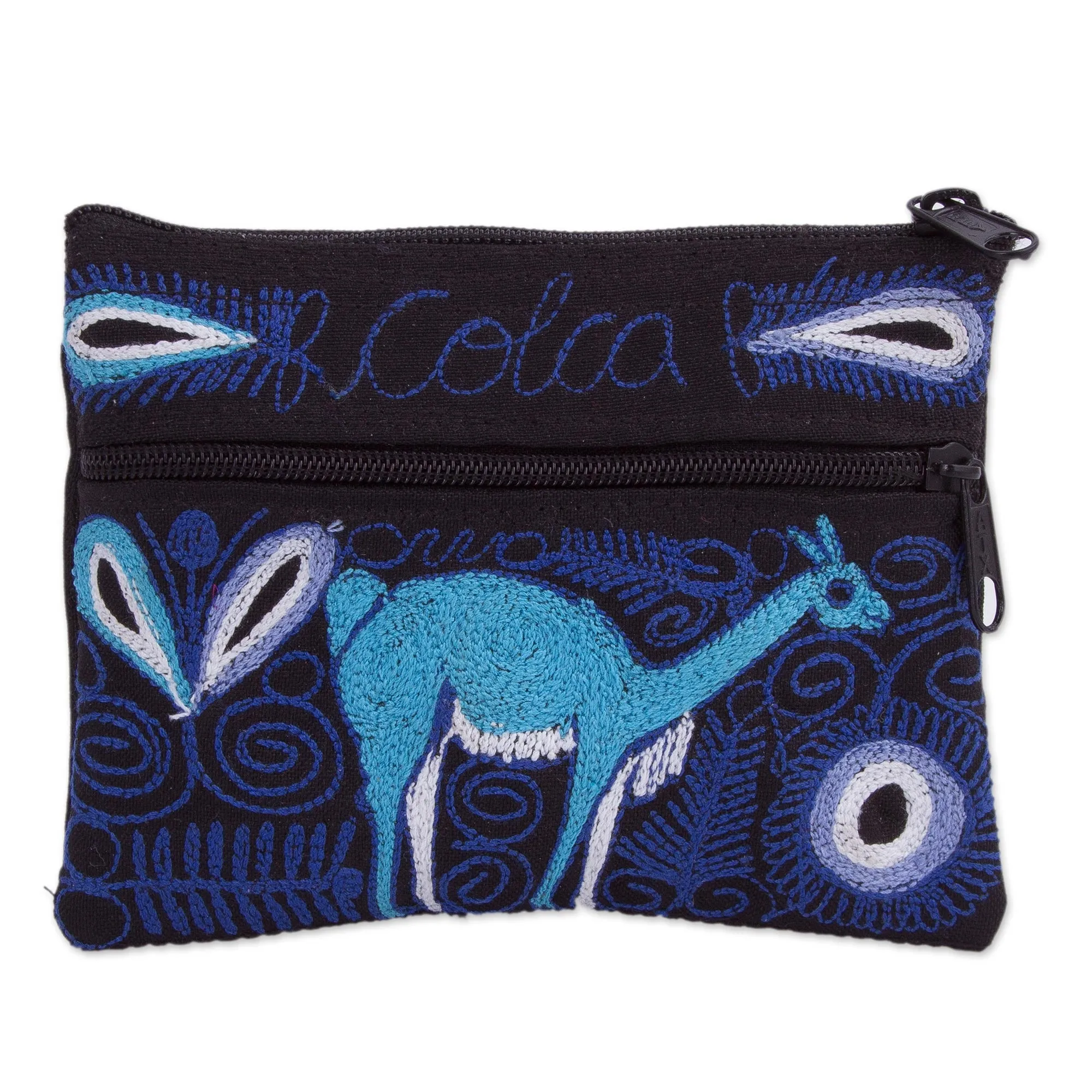 Deer-Themed Embroidered Coin Purse from Peru - Colca Deer | NOVICA