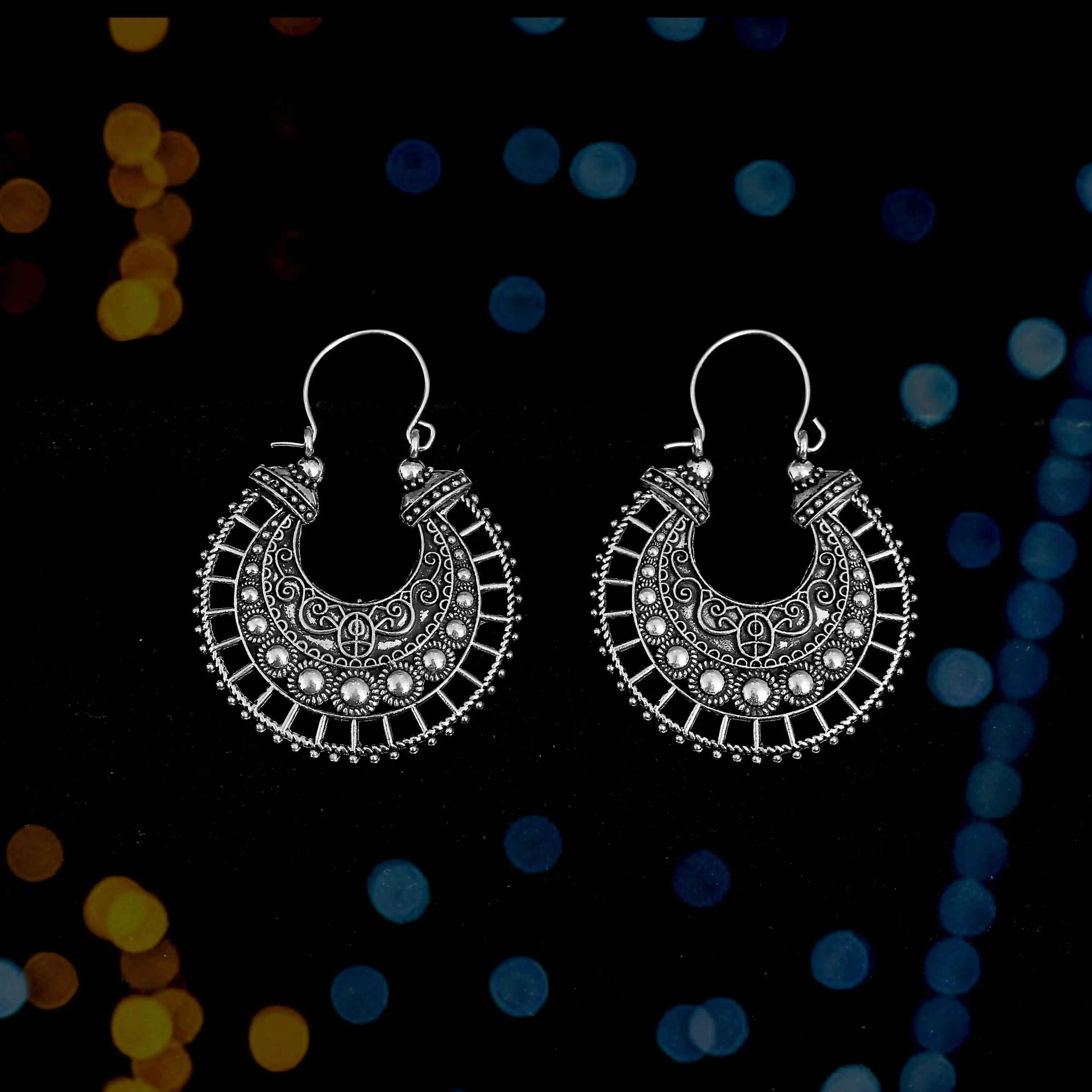 DESINGER SLIVER EARRING (Set of 2)