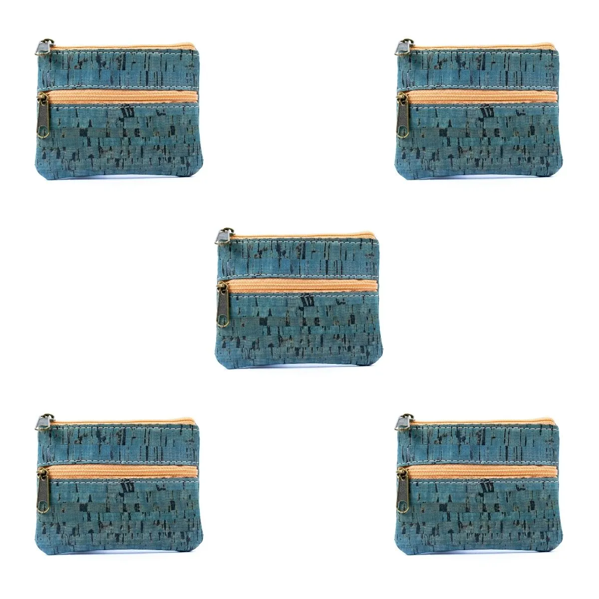 Double Zipper Cork Coin Purse BAGP-263 (5units)