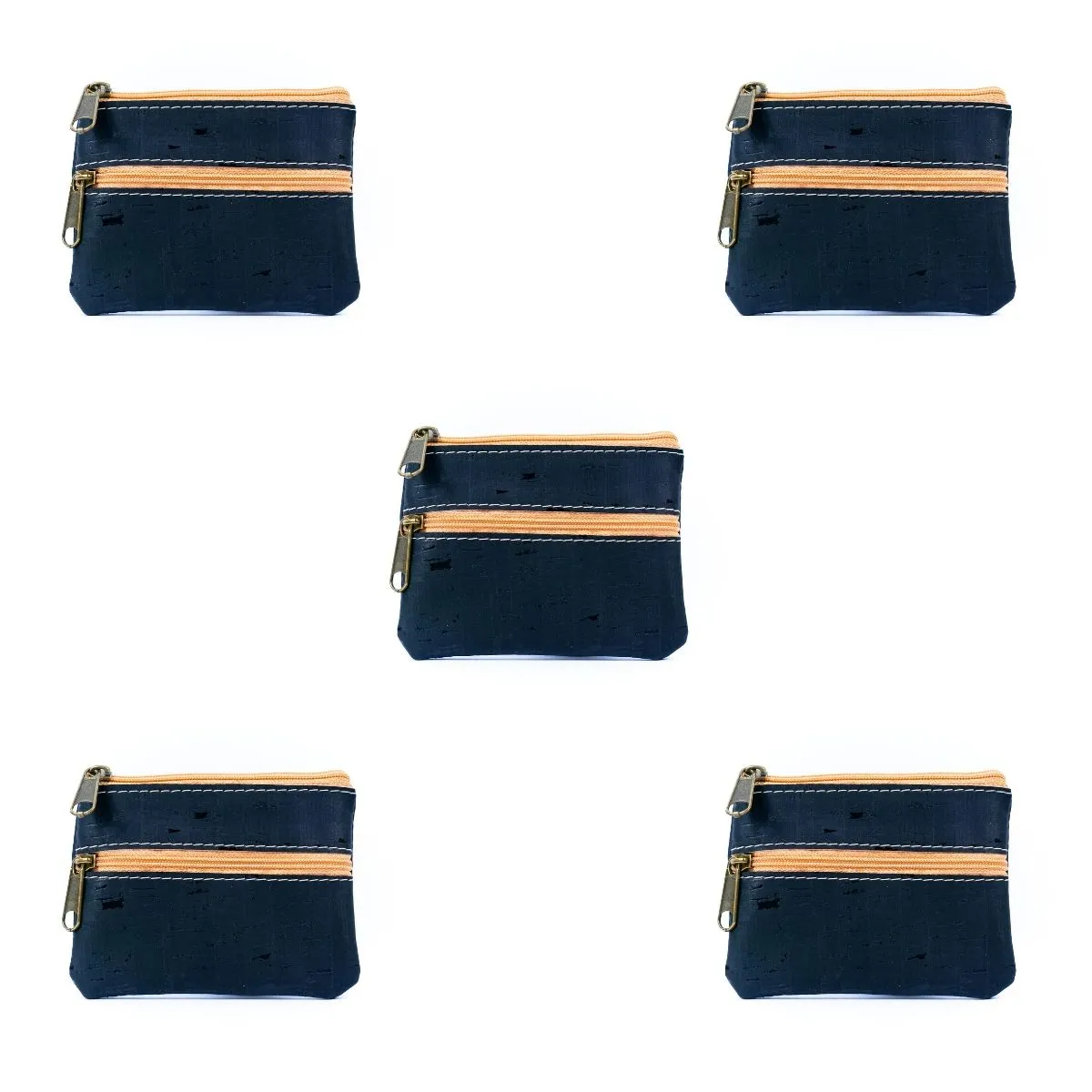 Double Zipper Cork Coin Purse BAGP-263 (5units)