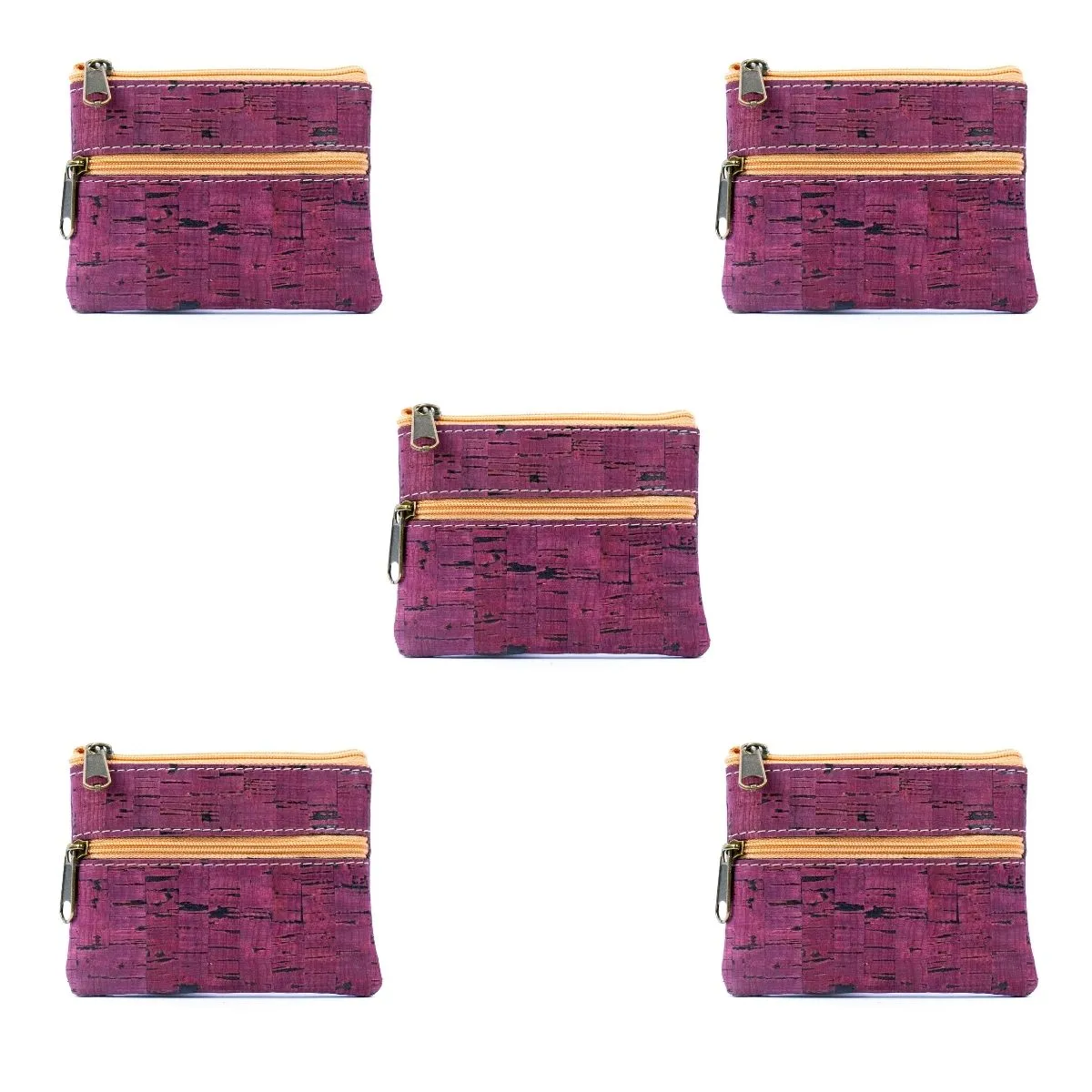 Double Zipper Cork Coin Purse BAGP-263 (5units)