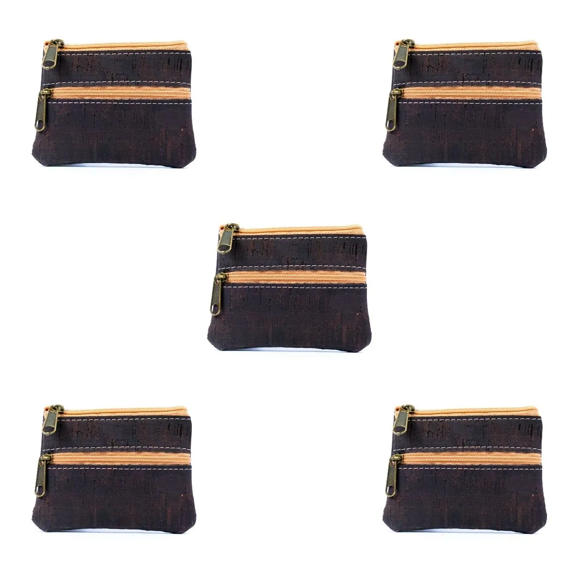 Double Zipper Cork Coin Purse BAGP-263 (5units)
