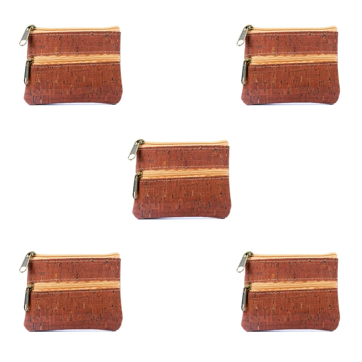 Double Zipper Cork Coin Purse BAGP-263 (5units)