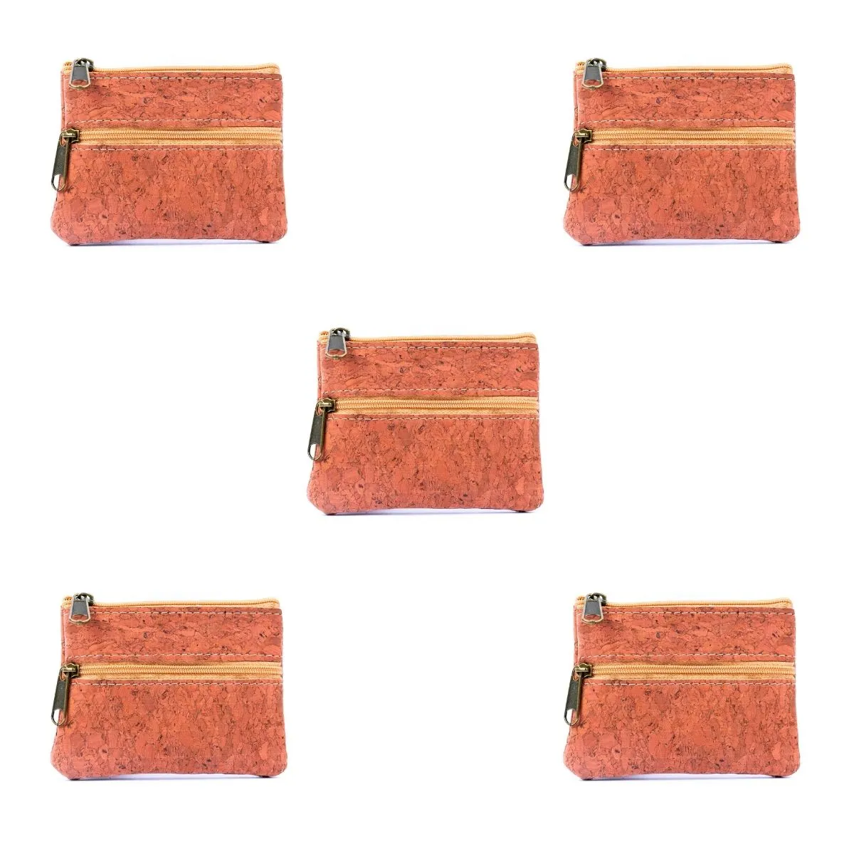 Double Zipper Cork Coin Purse BAGP-263 (5units)