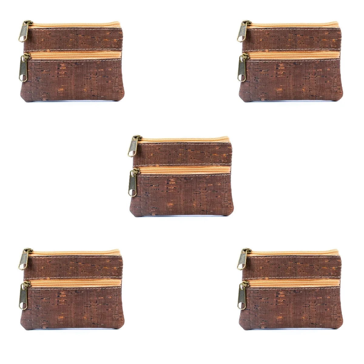 Double Zipper Cork Coin Purse BAGP-263 (5units)
