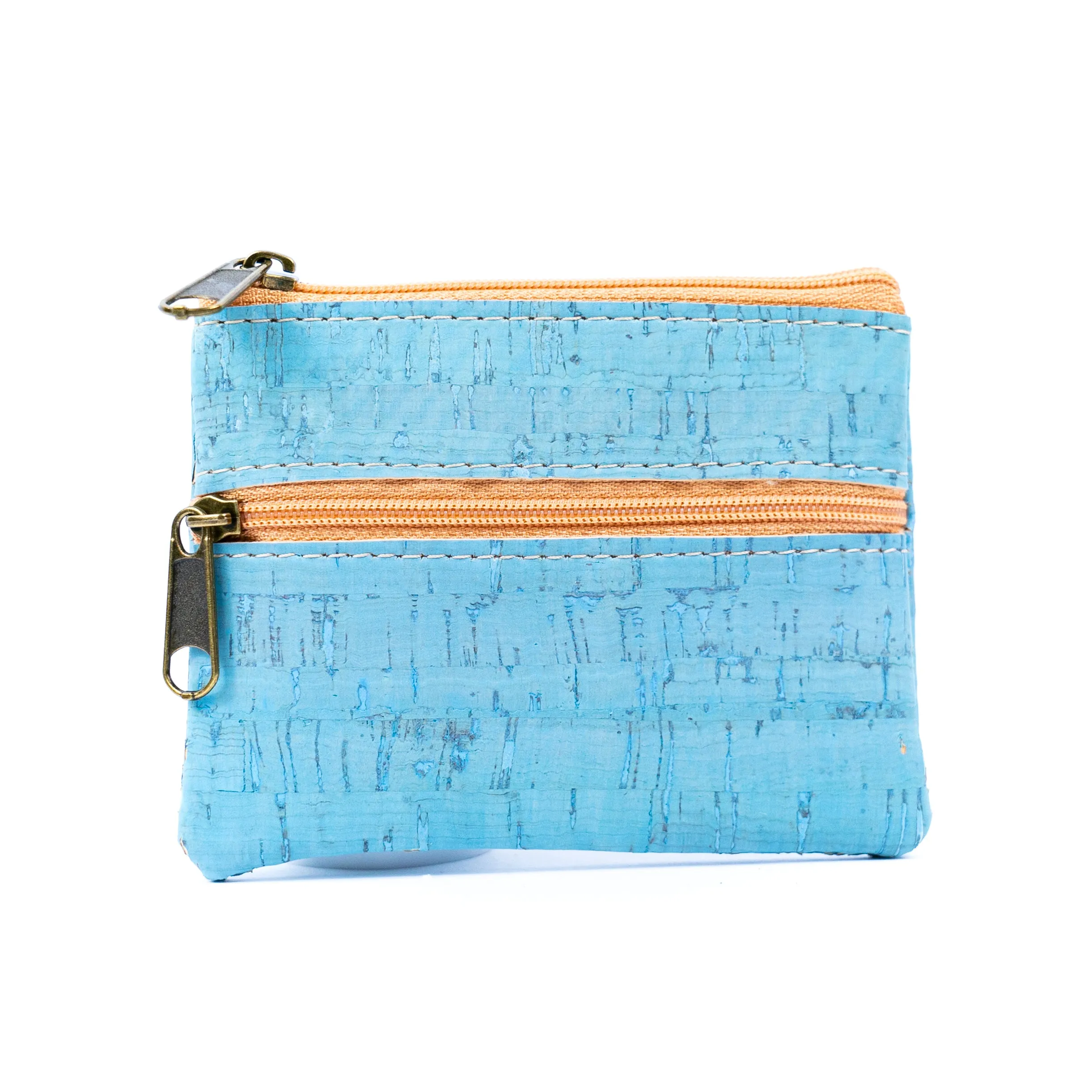 Double Zipper Cork Coin Purse BAGP-263 (5units)